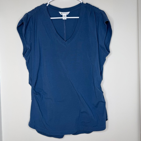 Athleta Tops - Athleta Deep Blue V-Neck Soft Lightweight Tee